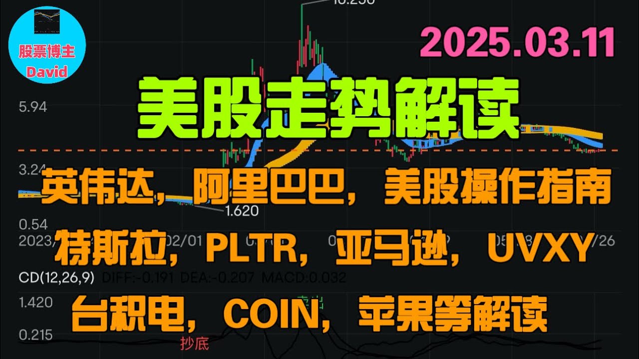 美股走势解读，英伟达、阿里巴巴、美股操作指南、特斯拉、PLTR、亚马逊、UVXY、台积电、COIN、苹果等 ❤️➡️ #英伟达股票 #特斯拉股票  #美股大涨 #美股大跌 #美股期权 #中概股
