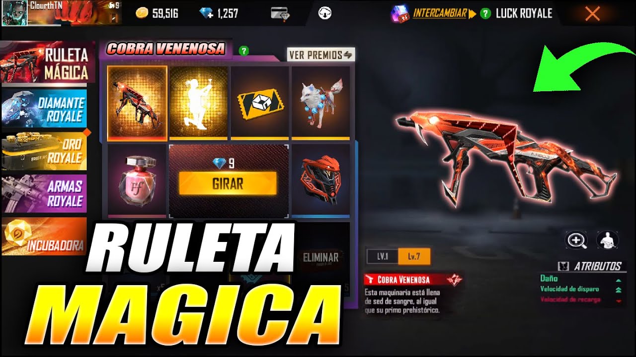 LlegÓ Nueva Ruleta Magica Mp40 Evolutiva En Free Fire Nueva Royale