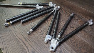 Carbon levers -different technologies of carbon fiber winding - made all 8 pieces