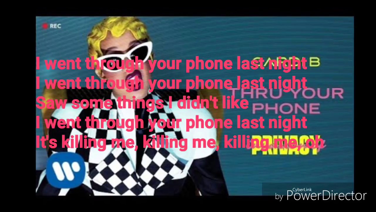 Cardi B Thru your phone lyrics YouTube