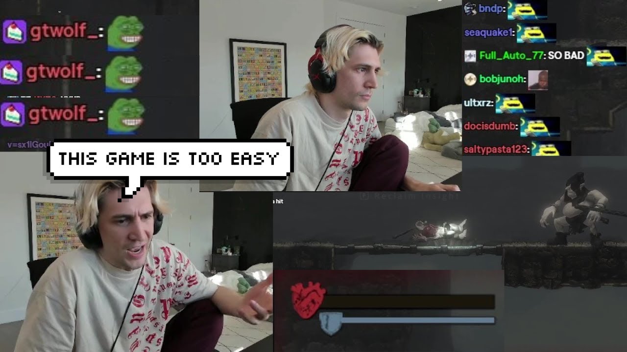 xQc Regrets saying "That's Too Easy" after trying The New Jump King Game for The First Time