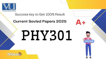 PHY301 Most Repeated MCQs | VU Final Term 2025 Exam Preparation