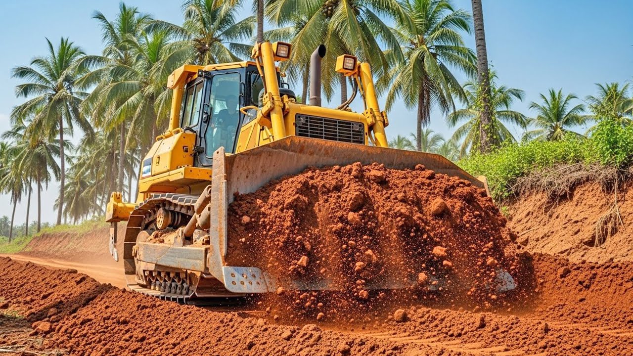 Bulldozer Power in the Tropics – Massive Earth Pushing Action! - YouTube