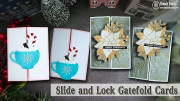 Slide and Lock Gatefold Christmas Cards