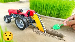 Diy mini tractor draindigger machine science project #toys #shortsfeed #farming #scienceproject #diy
