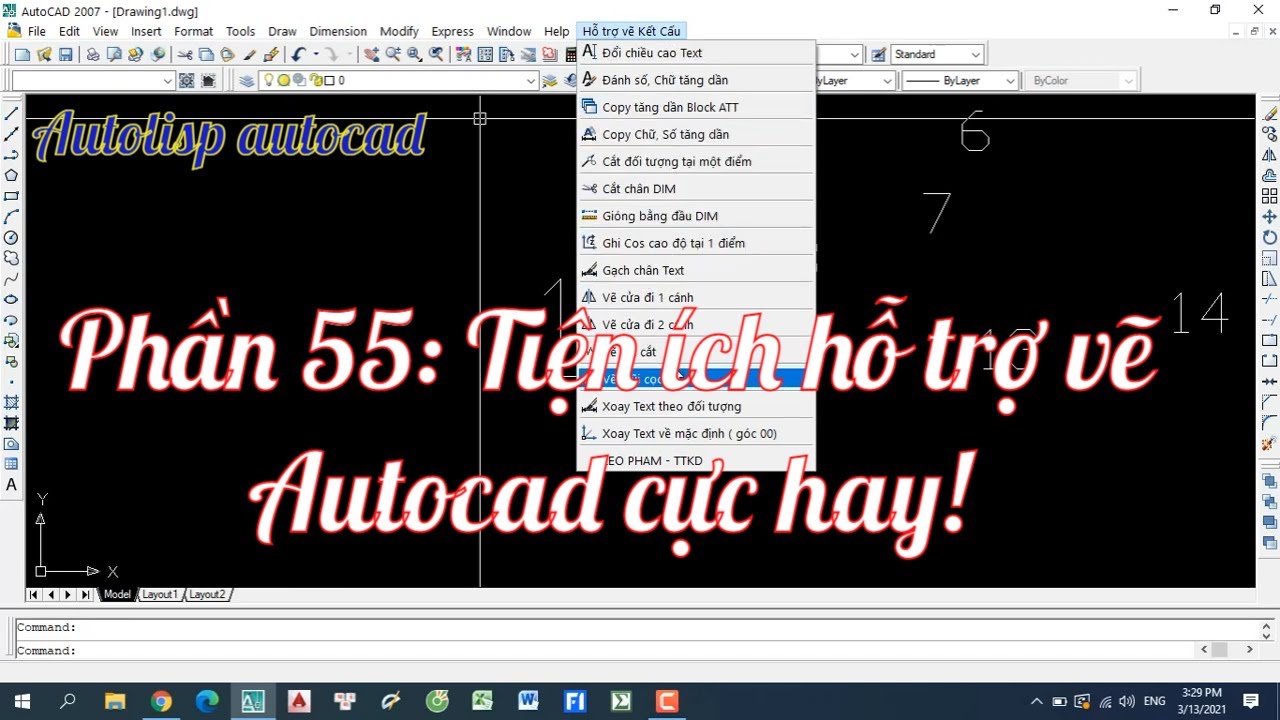 Phần 55: Tiện Ích Lisp Hỗ Trợ Vẽ Kết Cấu - Lisp Cad Hay Thông Dụng |Autolisp  Autocad| - Youtube