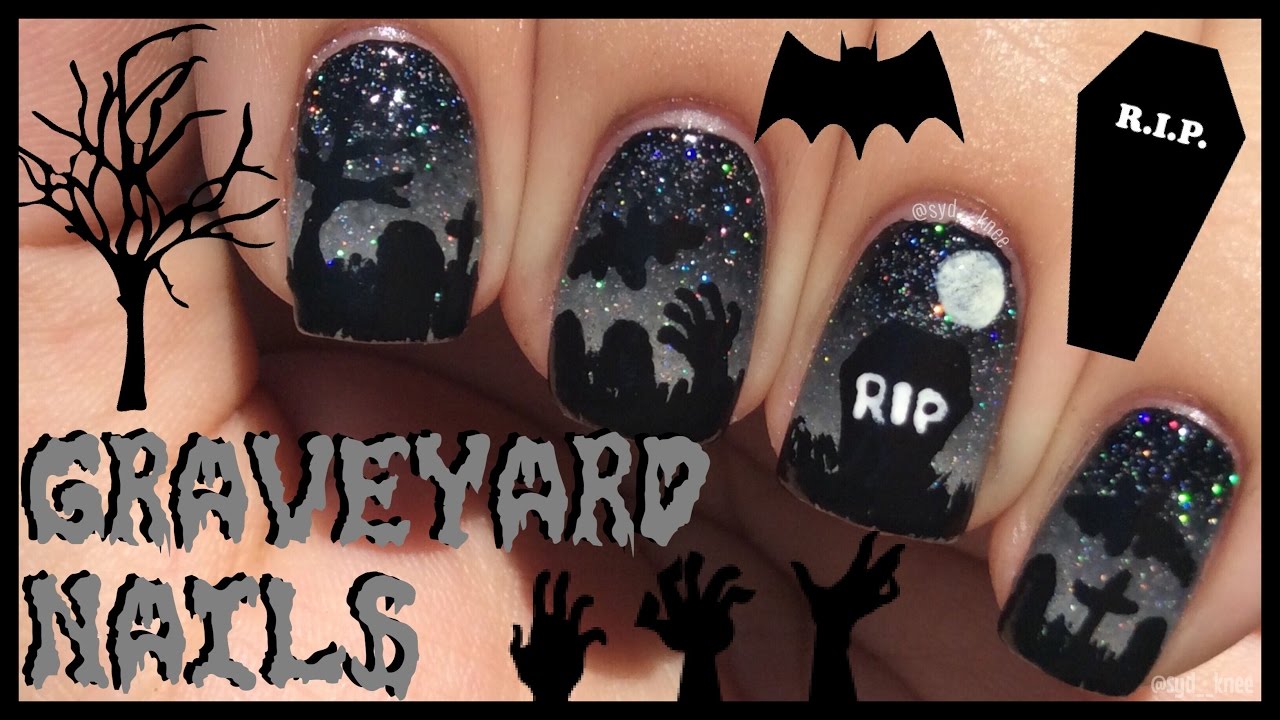 5. Ghostly Graveyard Nails - wide 6