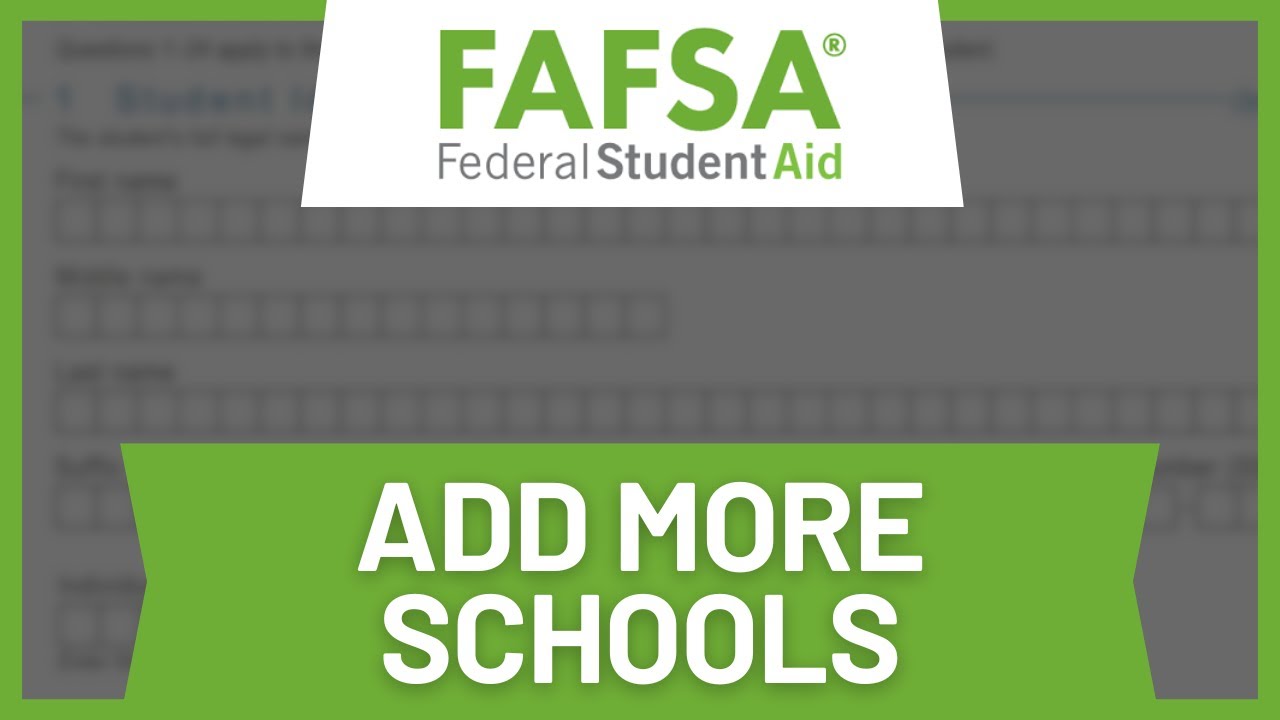 How to Add More Schools to FAFSA - YouTube