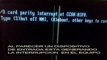 Como Quitar error  I/0 card parity interrupt at CC80:03F0 Pc dell OPTIPLEX series