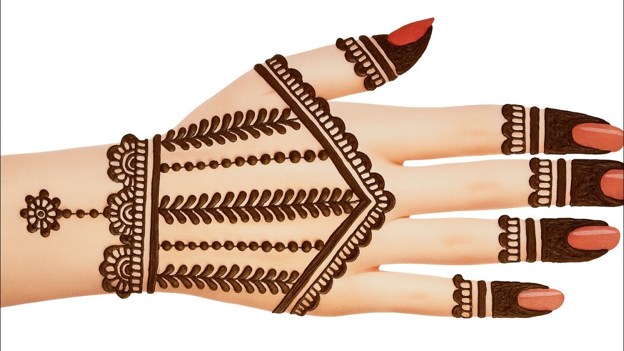 Very Beautiful easy and simple mehndi design l simple trick mehndi l