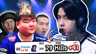 เมื่อ Primmie ล่าสถิติโลก! งานนี้ยิงยับๆ FS vs DRX ครบจบใน 15 นาที | Reaction