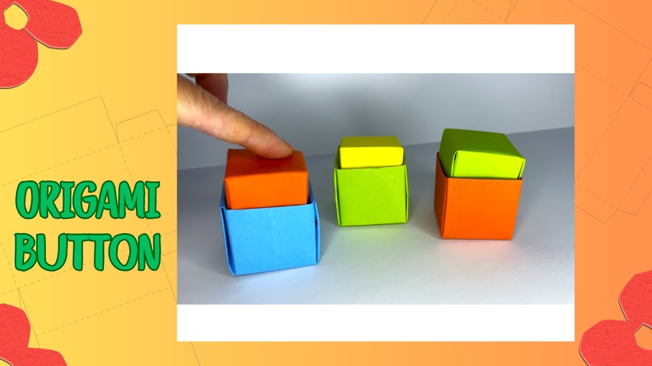 How To Make Origami Button Toy!🟥Fun Origami DIY Craft! - YouTube