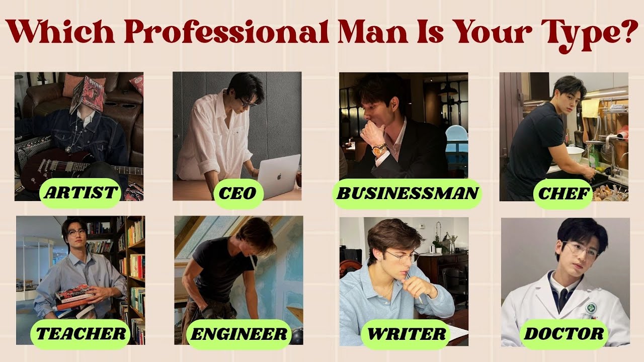 Which Professional Man Is Your Type?💐  | Fun Personality Quiz Game|@quizgalaxtopia​