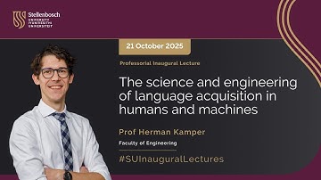 Inaugural Lecture (2025): Prof Herman Kamper