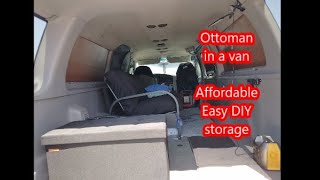 Budget camper van build cheap easy diy storage | Ottaman affordable inexpensive do it yourself