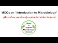 Mcqs on introduction to microbiology  based on previous lecture 