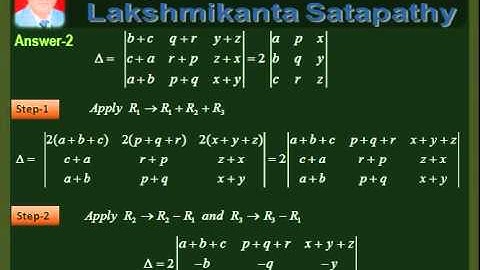 vDo Determinants 4 / IIT JEE Math / Lakshmikanta Satapathy