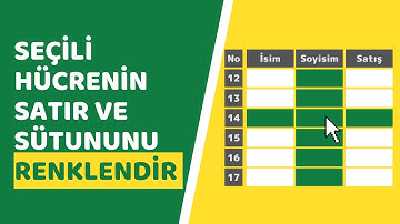 #EXCEL - SEÇİLİ HÜCRENİN SATIR VE SÜTUNUNU RENKLENDİRME - [EXCEL 751]