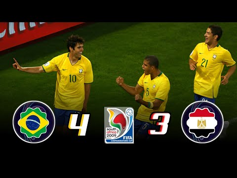 ملخص مباراة منتخب البرازيل منتخب مصر 4 3 تعليق عصام الشوالي كأس القارات 2009