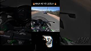Ninja h2 VS Tesla Plaid 🔥 Troll face Reaction #shorts #troll #reaction