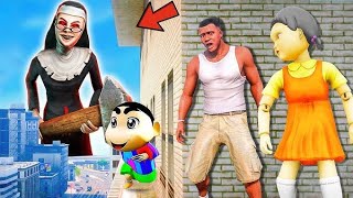 Franklin Play Ramp Challenge With Doraemon,Nobita,Shinchan,Thanos & Venompool In Gta V.