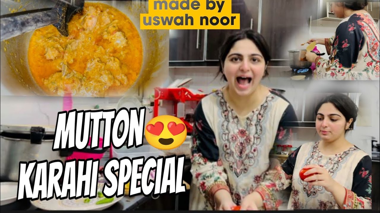 Uswah ne banayi kharahi 💪| special karahi recipe 🙂‍↔️|mama bani camera man 🧍‍♂️