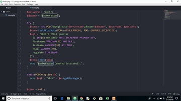 2  Creating a Table in database using PDO || PHP