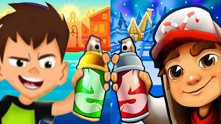 Subway Surfers North Pole Christmas 2021 Spike vs Ben 10 Subway Ultimate Heros Gameplay HD screenshot 2