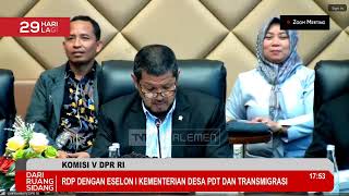 BREAKING NEWS - KOMISI V DPR RI RDP DENGAN ESELON I KEMENTERIAN DESA PDT DAN TRANSMIGRASI