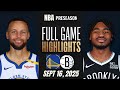 Warriors vs Nets I Full Game Highlights I September 16, 2025 NBA 2K25 Highlights 2K26