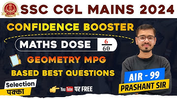 Geometry Mass Point Theorem and Similarity best questions by Prashant Sir| SSC CGL Mains 2024|