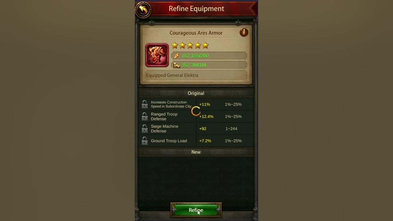 Evony Refining your gear to massively increase your buffs! YouTube