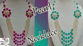 #76 How to Make Pearl Beaded Necklace || Diy || Jewellery Making At Home