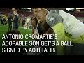 Antonio Cromartie’s Adorable Son Get’s a Ball Signed by Aqib Talib