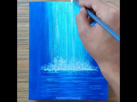 Waterfall Painting with Acrylic #shorts