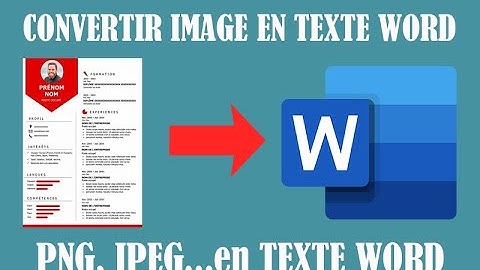 COMMENT CONVERTIR UNE IMAGE/PHOTO (PNG JPG JPEG) en TEXTE WORD (juste en utilisant WORD) ?