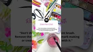 Don’t throw away a ruined paintbrush... Use it for mark-making or create a handmade brush with it!👍
