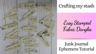 Crafting my Stash | DIY Easy Stamped Fabric Dangles | Journal Embellishments @PaperPlaywithJulieK