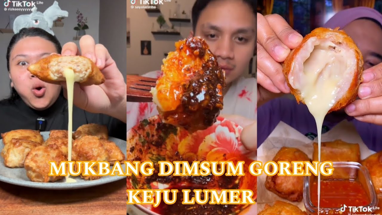 MUKBANG DIMSUM GORENG KEJU LUMER 🤤🥵🔥😍 || part 1 #mukbang #asmr #viral