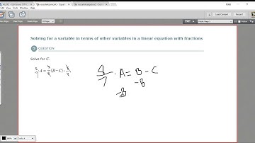 Solving for a variable in term of other variables in a linear equation with fractions