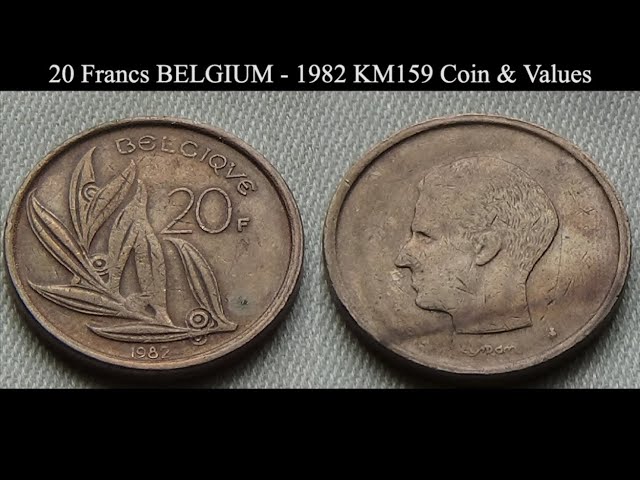 C440　1931年 20フラン硬貨 ベルギー 20 Francs BELGIUM - 1982 KM159 Coin & Values - YouTube