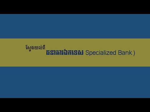 តើធនាគារឯកទេសគឺជាអ្វី? | Understanding about Specialist Bank