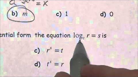 Math 30-2 Logarithms Review MC#6