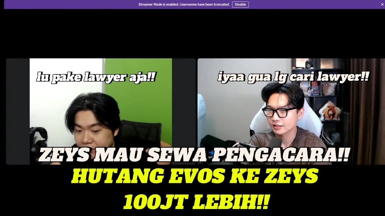 UTANG EVOS RATUSAN JUTA KE ZEYS❗️ ZEYS BONGKAR DAPUR EVOS❗️❗️