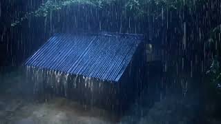 Fall Asleep Immediately, Deep Sleep / Thunderstorm Rain on Metal Roof, Mighty Thunder & Asmr | wind