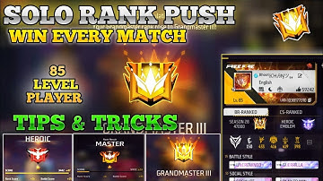 solo rank push tips and tricks in 5 hours | heroic to Master || night gamer 54 - FREE FIRE