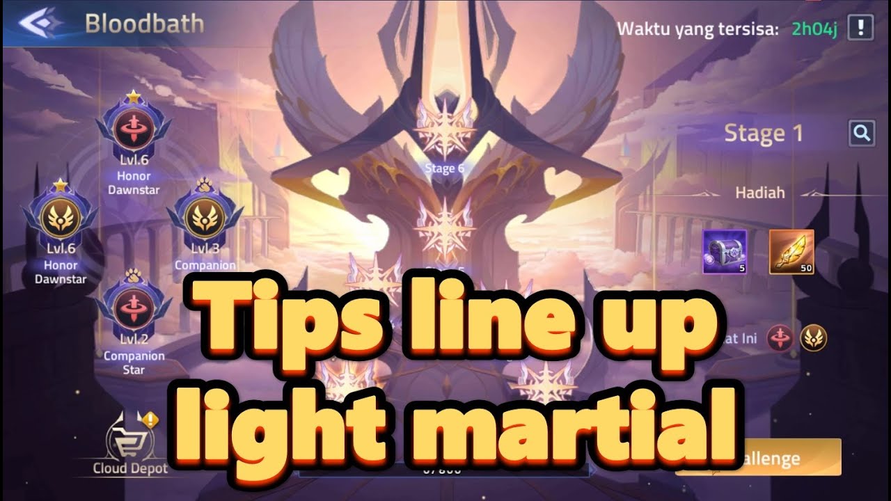 Tips line up Bloodbath light martial - Celestial abode - Mobile legends