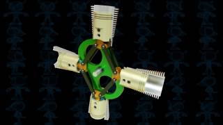 Radial Engine Mechanism 3D Model