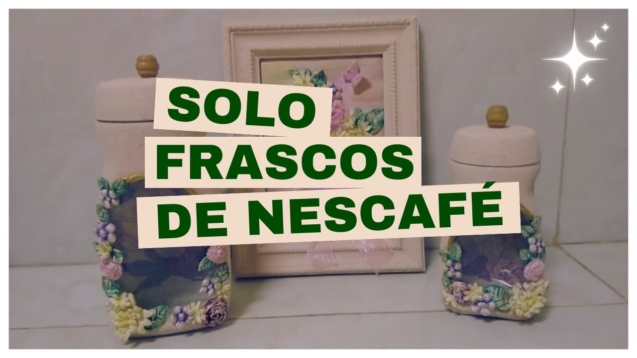 DIY: TRANSFORMA a Frascos de Nescafé en OBRAS DE ARTE con PORCELANA FRÍA y Decoupage