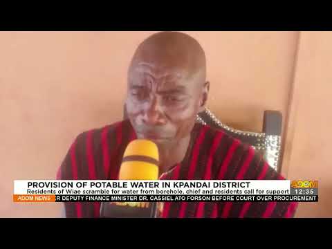 Residents of Wiae scramble for water from borehole, chiefs and residents call for support. Residents of Wiae scramble for water from borehole, chiefs and residents call for support.